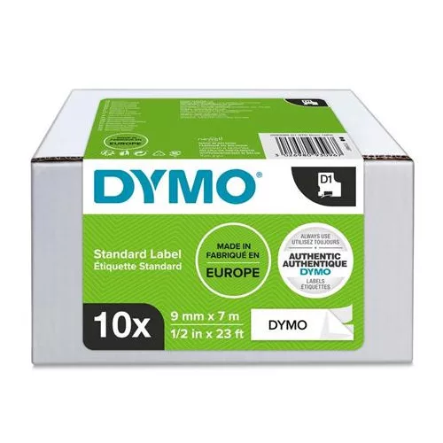 Feliratozógép szalag készlet, 9 mm x 7 m, DYMO "D1", fehér-fekete