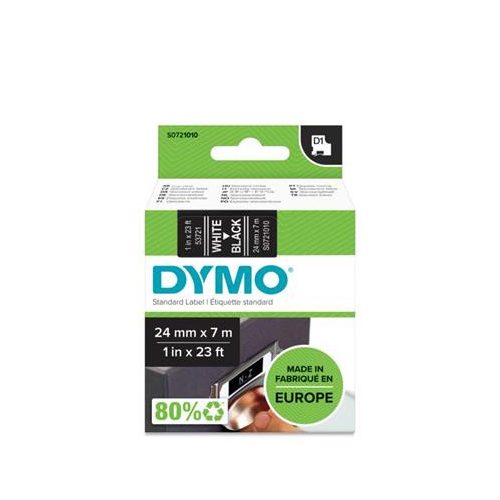 Feliratozógép szalag, 24 mm x 7 m, DYMO "D1", fekete-fehér