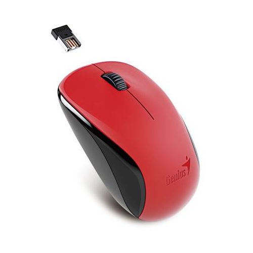 Egér, vezeték nélküli, optikai, normál méret, GENIUS "NX-7000" piros