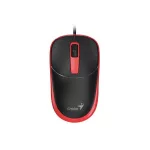Egér, vezetékes, optikai, normál méret, USB, GENIUS "DX-123", fekete-piros