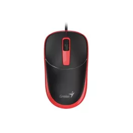   Egér, vezetékes, optikai, normál méret, USB, GENIUS "DX-123", fekete-piros
