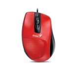 Egér, vezetékes, optikai, normál méret, USB, GENIUS "DX-150X", piros