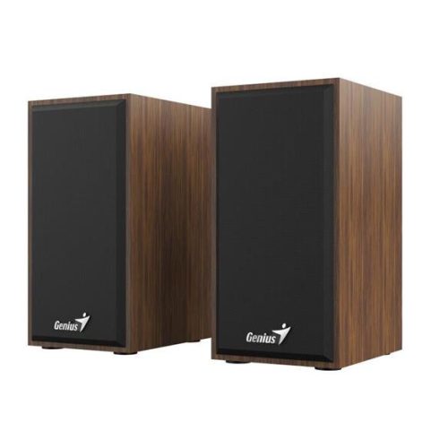 Hangszóró, 2.0, 6W, USB táp, fa burkolat, GENIUS "SP-HF180", barna
