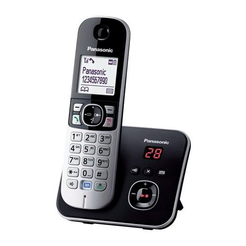 Telefon, vezeték nélküli, üzenetrögzítő, PANASONIC "KX-TG6821PDB", fekete