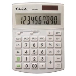   Számológép, asztali, 10 számjegy, VICTORIA OFFICE, "GVA-740", fehér