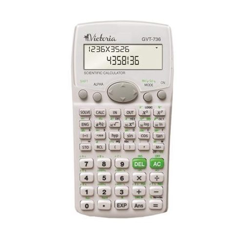 Számológép, tudományos, 283 funkció, VICTORIA OFFICE, "GVT-736", fehér