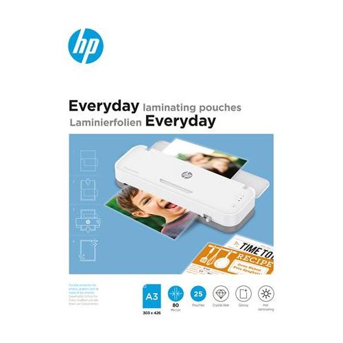 Meleglamináló fólia, 80 mikron, A3, fényes, 25 db, HP "Everyday"