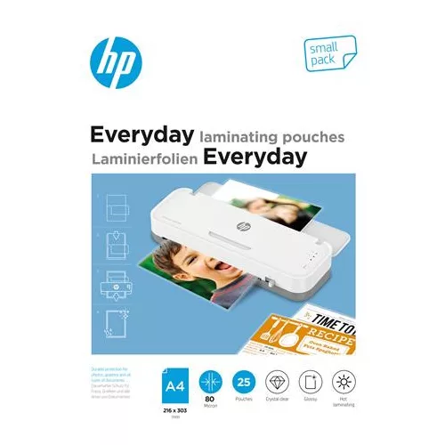 Meleglamináló fólia, 80 mikron, A4, fényes, 25 db, HP "Everyday"