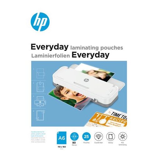 Meleglamináló fólia, 80 mikron, A6, fényes, 25 db, HP "Everyday"