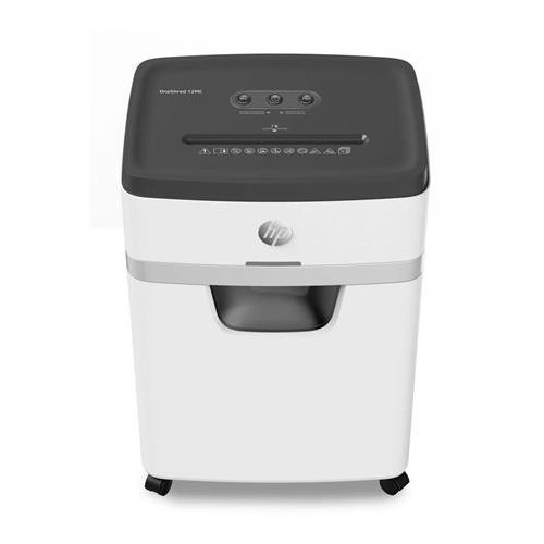 Iratmegsemmisítő, mikrokonfetti, 12 lap, HP "Oneshred 12MC", világosszürke