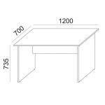 Íróasztal, laplábbal, 120x70 cm, MAYAH "Freedom SV-19", fehér