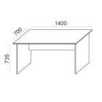 Íróasztal, laplábbal, 140x70 cm, MAYAH "Freedom SV-20", fehér