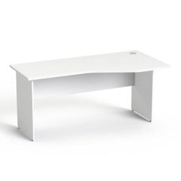   Íróasztal, íves, jobbos, laplábbal, 160x80 cm, MAYAH "Freedom SV-23", fehér