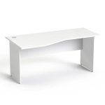 Íróasztal, íves, balos, laplábbal, 160x80 cm, MAYAH "Freedom SV-24", fehér