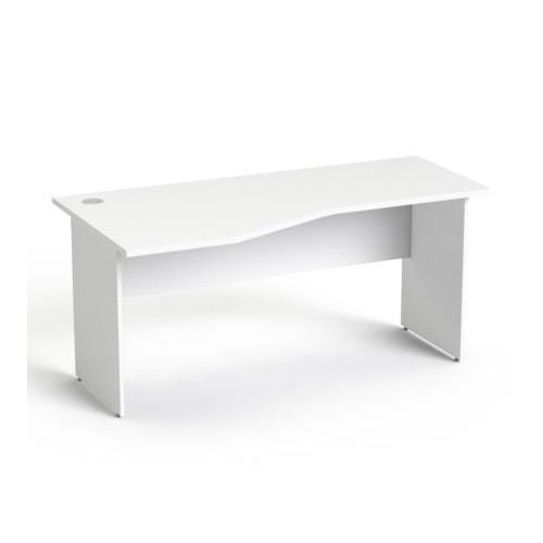 Íróasztal, íves, balos, laplábbal, 160x80 cm, MAYAH "Freedom SV-24", fehér