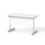 Íróasztal, szürke fémlábbal, 120x70 cm, MAYAH "Freedom SV-25", fehér