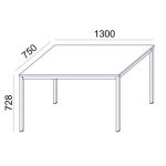 Általános asztal fémlábbal, 75x130 cm, MAYAH "Freedom SV-38", fehér