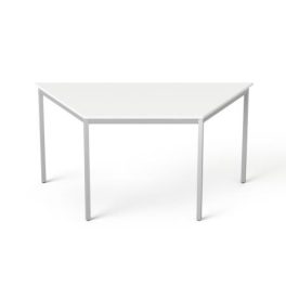   Általános asztal fémlábbal, trapéz alakú, 75x150/75 cm, MAYAH "Freedom SV-41", fehér