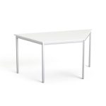 Általános asztal fémlábbal, trapéz alakú, 75x150/75 cm, MAYAH "Freedom SV-41", fehér