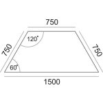 Általános asztal fémlábbal, trapéz alakú, 75x150/75 cm, MAYAH "Freedom SV-41", fehér