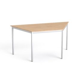   Általános asztal fémlábbal, trapéz alakú, 75x150/75 cm, MAYAH "Freedom SV-41",  tölgy