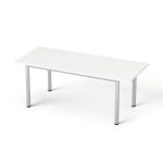 Tárgyalóasztal, szürke fémlábbal, 80x190 cm, MAYAH "Freedom SV-42" fehér