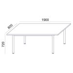 Tárgyalóasztal, szürke fémlábbal, 80x190 cm, MAYAH "Freedom SV-42" fehér