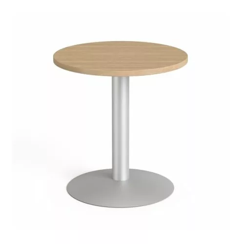 Tárgyalóasztal, kör, szürke fémlábbal, O 60 cm, MAYAH "Freedom SV-57", kőris