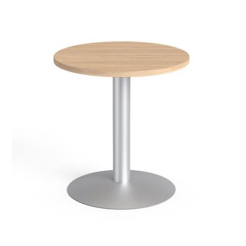 Tárgyalóasztal, kör, szürke fémlábbal, O 60 cm, MAYAH "Freedom SV-57",  tölgy