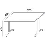 Összecsukható tárgyalóasztal, behajtható fémlábakkal, 130x65 cm, MAYAH "Freedom SV-93", fehér