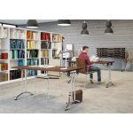 Összecsukható tárgyalóasztal, behajtható fémlábakkal, 130x65 cm, MAYAH "Freedom SV-93", kőris