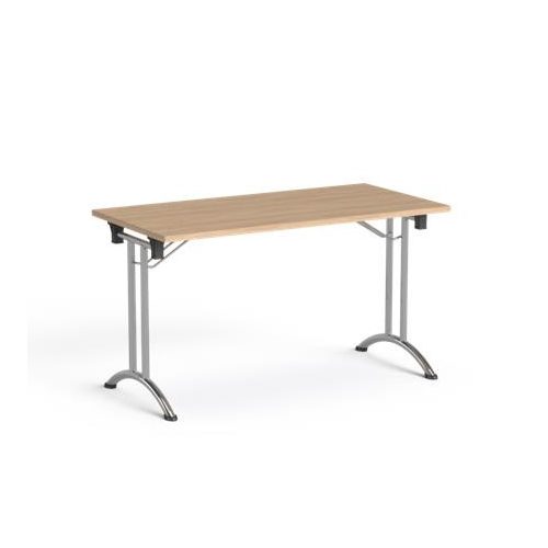 Összecsukható tárgyalóasztal, behajtható fémlábakkal, 130x65 cm, MAYAH "Freedom SV-93",  tölgy