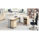 Görgős konténer, 4 fiókos, MAYAH "Freedom SV-15", juhar