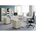 Görgős konténer, 3 fiókos, MAYAH "Freedom SV-18", juhar