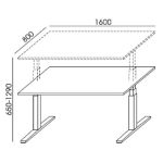 Állítható magasságú íróasztal, 160x80 cm, MAYAH "Freedom SV-303", fehér
