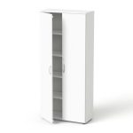 Szekrény, 5 rendező magas, kétajtós, polcokkal, MAYAH "Freedom SV-01", fehér