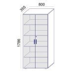 Szekrény, 5 rendező magas, kétajtós, polcokkal, MAYAH "Freedom SV-01", fehér