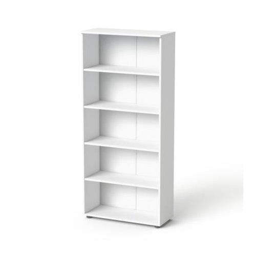 Szekrény, 5 rendező magas, nyitott, polcos, MAYAH "Freedom SV-02", fehér