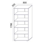Szekrény, 5 rendező magas, nyitott, polcos, MAYAH "Freedom SV-02", fehér