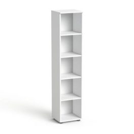   Szekrény, 5 rendező magas, nyitott, polcos, keskeny MAYAH "Freedom SV-03", fehér
