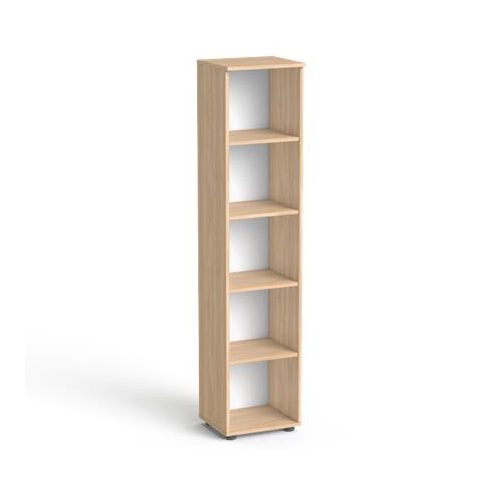 Szekrény, 5 rendező magas, nyitott, polcos, keskeny MAYAH "Freedom SV-03",  tölgy