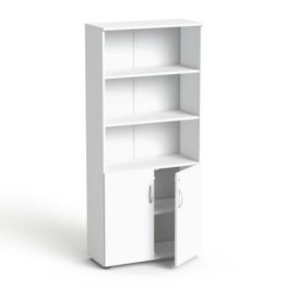   Szekrény, 5 rendező magas, kombinált, polcos, MAYAH "Freedom SV-04", fehér