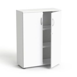   Szekrény, 3 rendező magas, kétajtós, polcokkal, MAYAH "Freedom SV-06", fehér