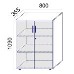 Szekrény, 3 rendező magas, kétajtós, polcokkal, MAYAH "Freedom SV-06", fehér
