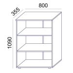 Szekrény, 3 rendező magas, nyitott, polcokkal, MAYAH "Freedom SV-07", fehér