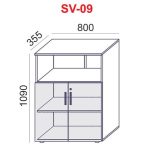 Szekrény, 3 rendező magas, kombinált, polcos, MAYAH "Freedom SV-09", kőris