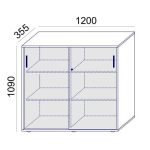 Szekrény, 3 rendező magas, tolóajtós, polcos, MAYAH "Freedom SV-13", fehér