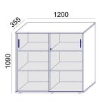 Szekrény, 3 rendező magas, tolóajtós, polcos, MAYAH "Freedom SV-13", kőris