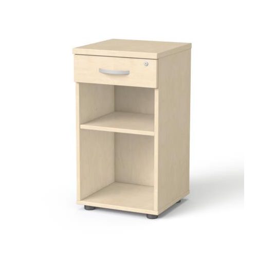 Szekrény, asztalmagas, fiókos, nyitott polcos, MAYAH "Freedom SV-14", juhar