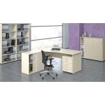 Szekrény, asztalmagas, tolóajtós, polcos, MAYAH "Freedom SV-16", juhar